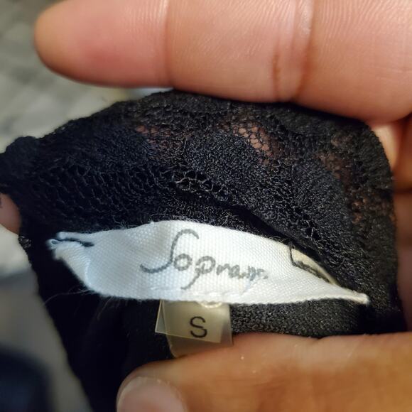 SOPRANO Black on Black Polka Dot Mesh Swing Dress | Small - Picture 7 of 10